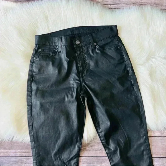 7 For All Mankind Coated High Waisted Jeans Gwenevere 27 - Picture 5 of 9